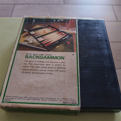 Backgammon travel vintage used, Epoch Book Game Series 1977