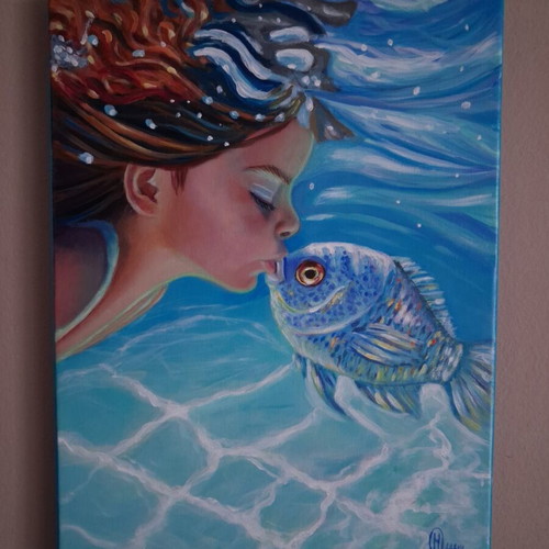 Painting Summer acrylic on canvas 30x40 cm new