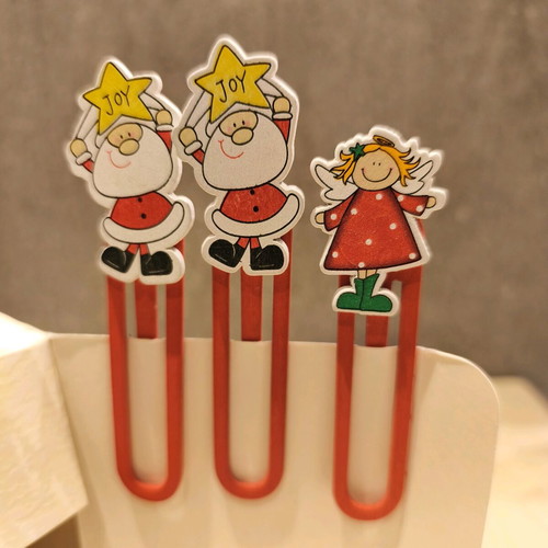Christmas decorative bookmarks new, set of 3 wooden