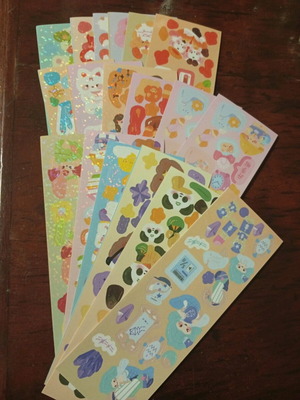 Stickers used, many and different