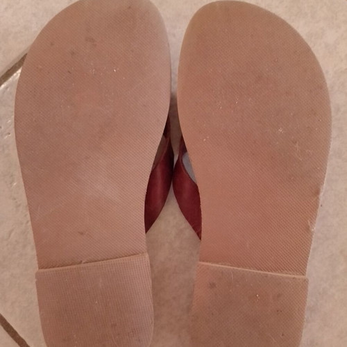 Leather sandals flip-flops size 37 used, brown