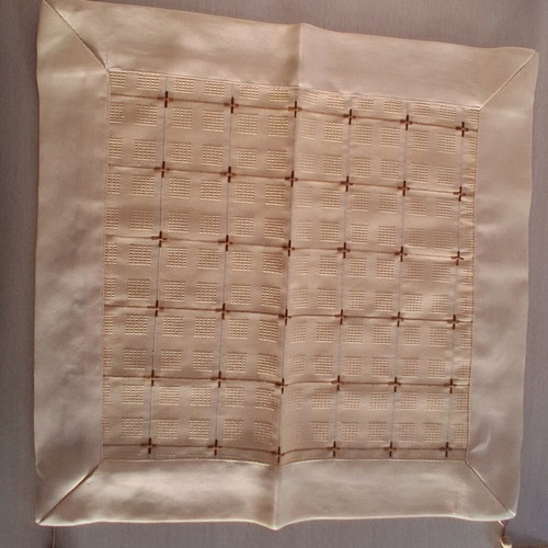 Table linen in beige-honey shade like new, 0.38 × 0.38 m