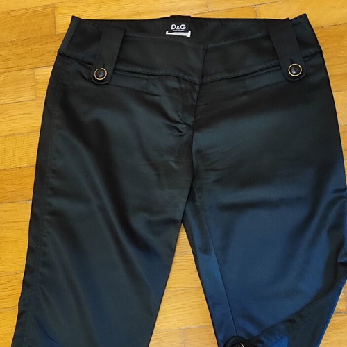 Vintage D&G Dolce & Gabbana low-rise satin capri pants black size 38 like new
