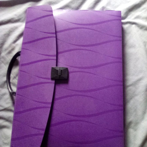 Plastic briefcase used, purple