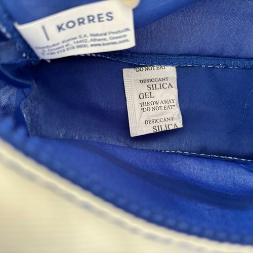 Korres beauty case new, empty, white and blue