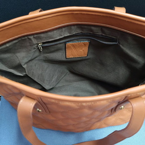 Nora's Quilted Shoulder Bag Light Brown Like New
