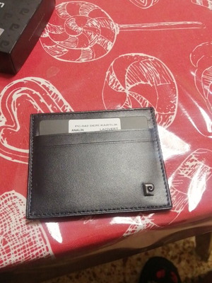 Pierre Cardin leather card holder new, black, 6 card slots