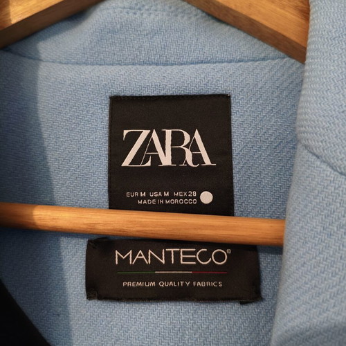 Zara ZW Collection wool coat medium, like new, light blue