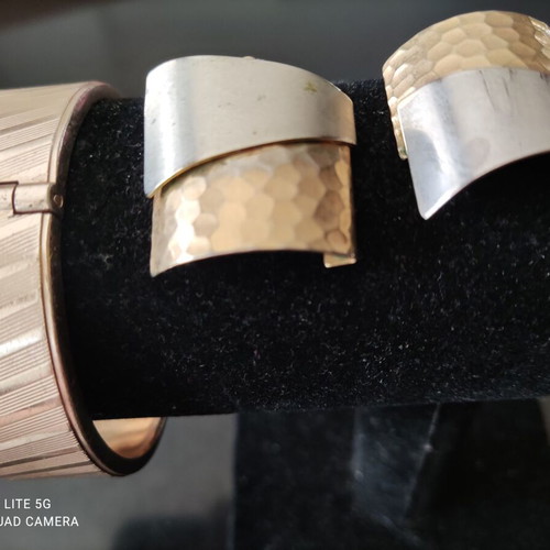 Gold-plated bracelet with hallmark and earrings like new, set