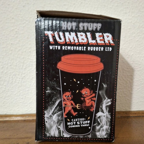 Sourpuss Hot Stuff ceramic tumbler 12oz like new, collectible