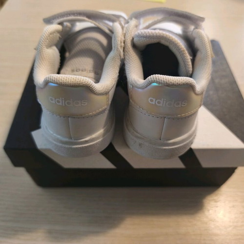 Adidas girls' athletic shoes like new, size 24, white pink