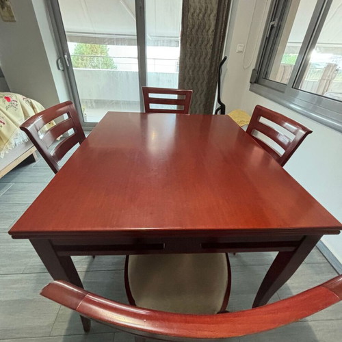 Extendable Dining Set solid cherry wood with 4 chairs used