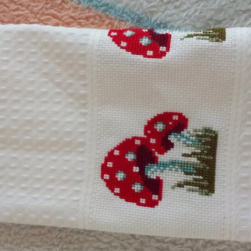 Handmade kitchen door towel new with cross-stitch embroidery