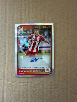 Topps Merlin Rookie Charalampos Kostoulas αυτόγραφο Olympiacos σαν καινούργιο