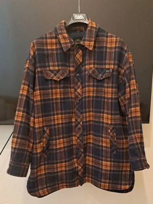 Urban Outfitters plaid jacket, unisex oversized, blue and orange