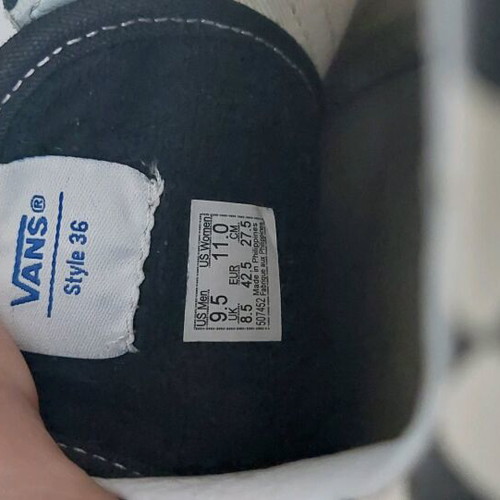 Vans shoes used, size 42.5, black and white