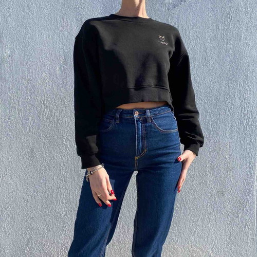 Pinko crop sweater like new, size S, black