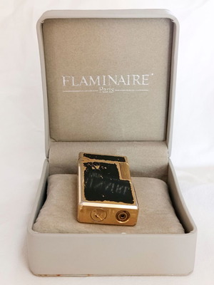 Flaminaire Quercia Butane Pocket Lighter vintage with original leather case used