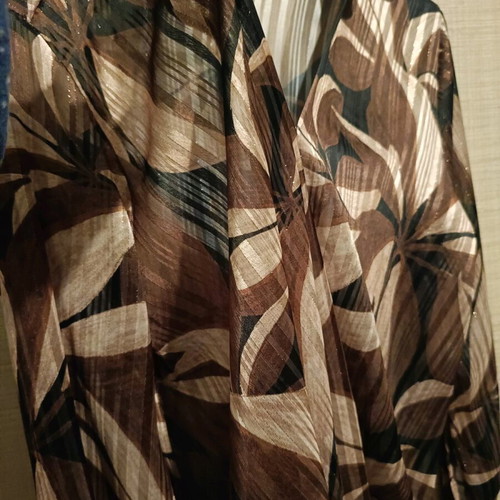 Airy asymmetrical women's shirt like new, black and brown
