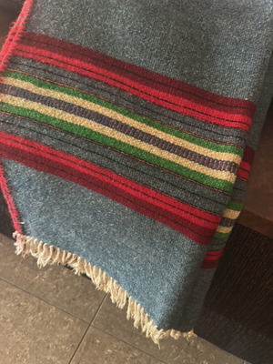 Handwoven wool kilim rug, loom-made