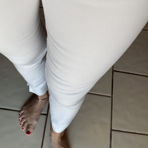 Zara women's pants new, broken white with cream color, elastic back, side zipper, size S