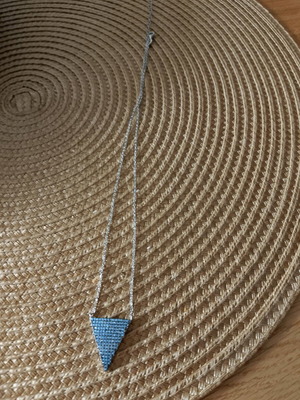 Silver necklace like new, blue and silver