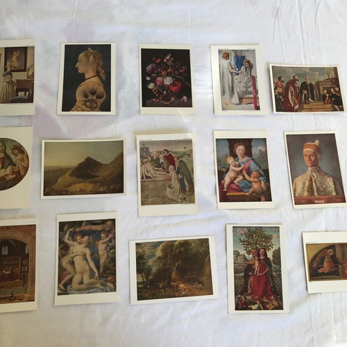 Set of 15 vintage postcards from the National Gallery London new