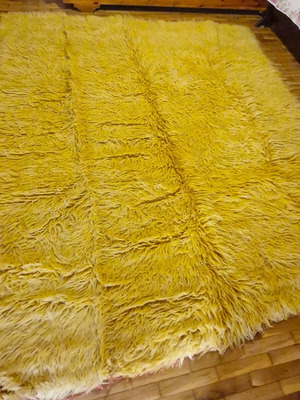 Flokati rug like new, handmade, 184x206 cm, wool