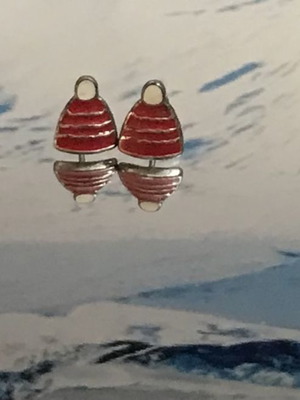 Earrings Santa Hats used, Xmas