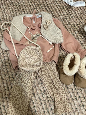 Baby clothing set 9 months like new with Miss Ebita shoes and bag