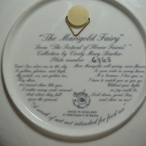 Border wall plate "The festival of Flower Fairies" new, fine bone china 1987