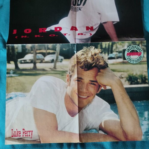 Vintage double-sided poster with Sakis Rouvas and 90s pop icons used