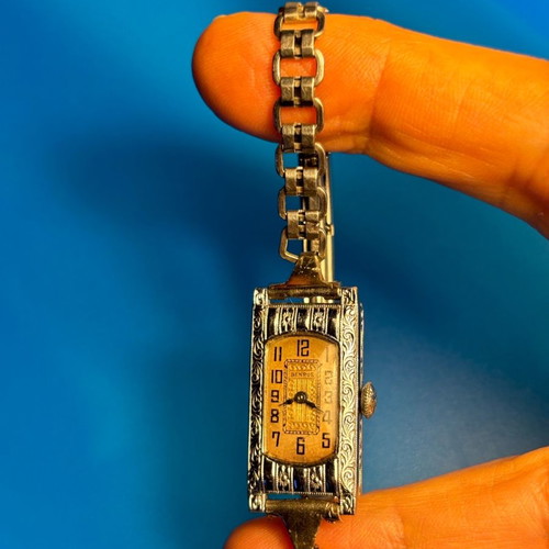 Benrus lady watch 1920 used, silver gold plated