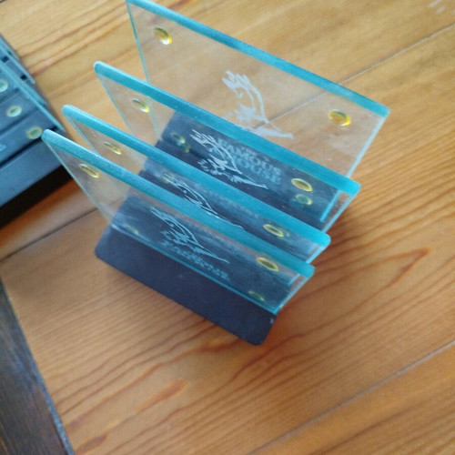 Famous Grouse glass coasters set like new, 11 pieces