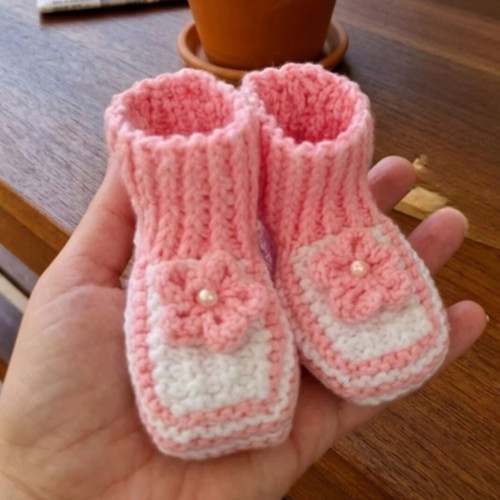 Handmade baby knit set 1-4 months cotton acrylic