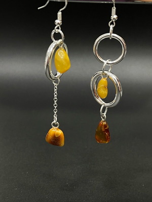 Silver 925 earrings with Baltic amber new