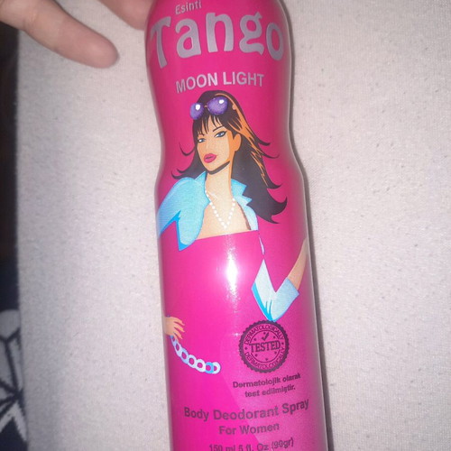 Tango body deodorant spray used with substantial content