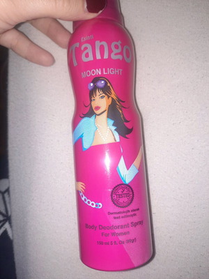Tango body deodorant spray used with substantial content