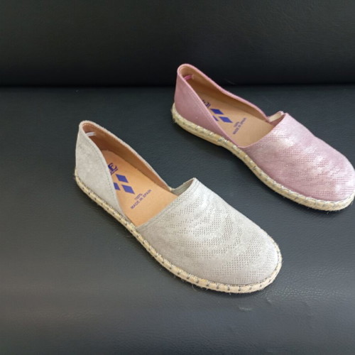 Espadrilles Ace new, genuine leather, grey and purple