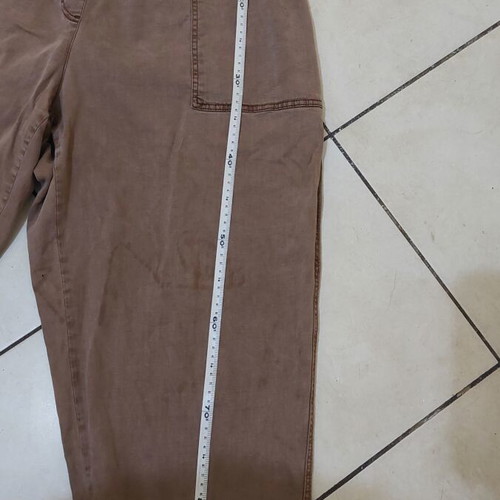 Brown elastic jeans pants used, size 54, stretch waist up to 72 cm
