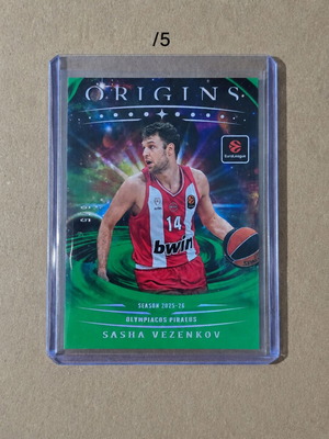 Sasha Vezenkov /5 Green #5 2025-26 Panini Origins EuroLeague card
