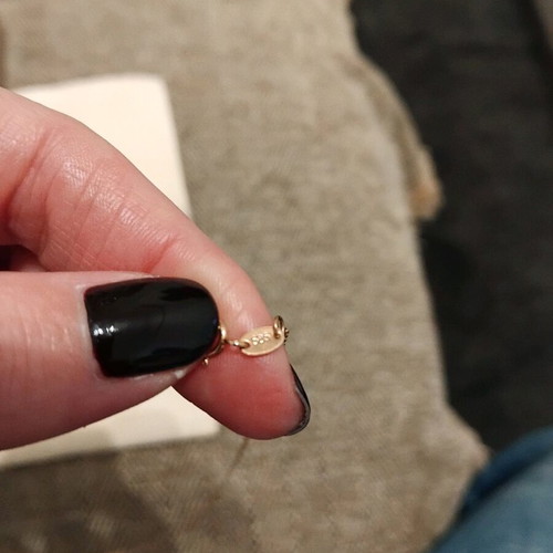 Pendant rose gold 585 with black zircon stones like new