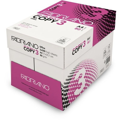 Fabriano Copy 3 A4 80gr white photocopy paper sealed, 5 boxes