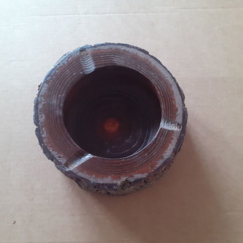 Wooden rustic tree trunk ashtray like new
