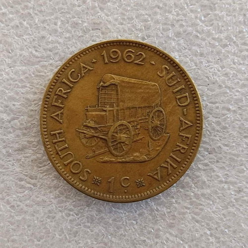 South Africa 1 Cent Coin 1962 used, bronze
