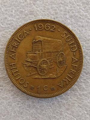 South Africa 1 Cent Coin 1962 used, bronze