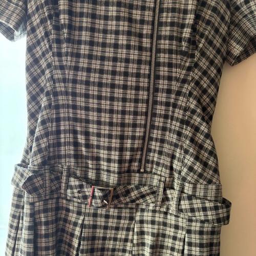 Karen Millen Checked Structured Dress With Belt Like New Size 42