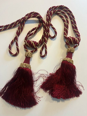 Red/Gold curtain tieback set