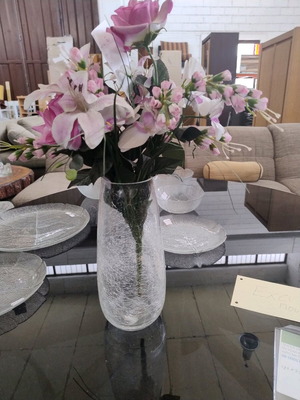 Tall vase like new with shattered effect technique, height 28cm