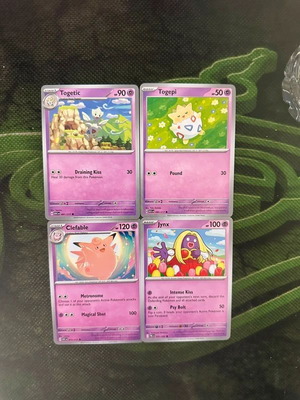Pokemon Togepi, Clefable, Jynx cards